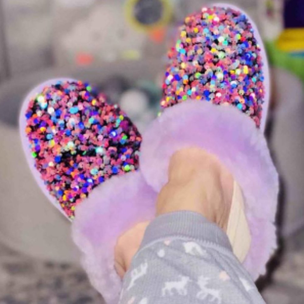 RARE UGG Scuffette II Stellar Sequin Shearling Slipper LAST PAIR Size 7 - Picture 13 of 15